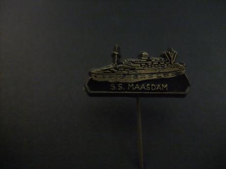 Passagiersschip s.s. Maasdam Holland Amerika Lijn  ( cruiseschip) zwart-goudkleurig